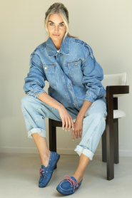 Toral |  Denim boat loafers Nahua | blue | Picture 5