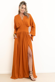 Eve |  Maxi dress with flared sleeve Eve | burnt orange | Picture 5