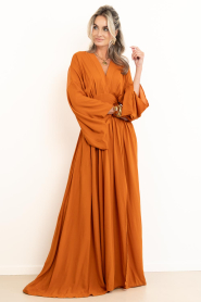 Eve |  Maxi dress with flared sleeve Eve | burnt orange | Picture 4