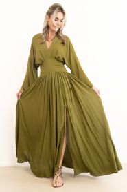 Eve :  Maxi dress with flared sleeve Eve | green - img5