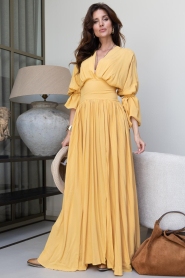 Eve :  Maxi dress with flared sleeve Eve | yellow - img6