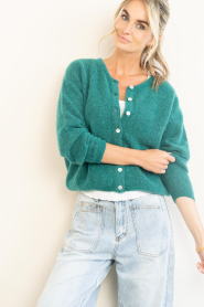 American Vintage |  Soft alpaca cardigan Vitow | green | Picture 4