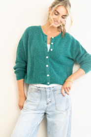 American Vintage |  Soft alpaca cardigan Vitow | green | Picture 5
