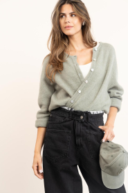 American Vintage |  Soft alpaca cardigan Vitow | green | Picture 4