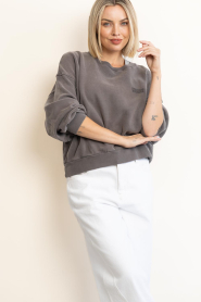 American Vintage |  Cotton sweater with logo Jitbay | taupe | Picture 4