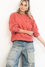 American Vintage |  Cotton sweater with logo Jitbay | red | Picture 4