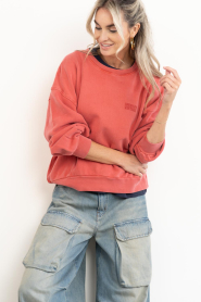 American Vintage |  Cotton sweater with logo Jitbay | red | Picture 2