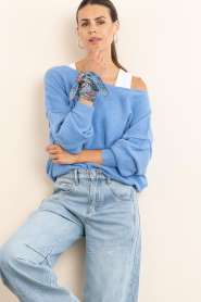 American Vintage |  Soft knitted sweater Damsville | blue | Picture 2