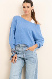 American Vintage |  Soft knitted sweater Damsville | blue | Picture 4