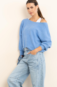 American Vintage |  Soft knitted sweater Damsville | blue | Picture 5