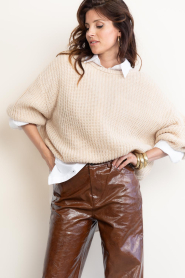 American Vintage |  Soft knitted sweater Cyrow | beige | Picture 5