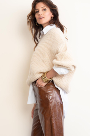 American Vintage |  Soft knitted sweater Cyrow | beige | Picture 6