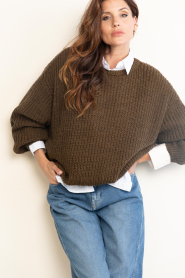 American Vintage |  Soft knitted sweater Cyrow | brown | Picture 2