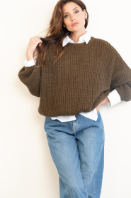 American Vintage |  Soft knitted sweater Cyrow | brown | Picture 4