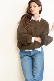American Vintage |  Soft knitted sweater Cyrow | brown | Picture 5