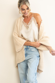 American Vintage |  Oversized knitted cardigan Cyrow | beige | Picture 2
