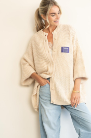 American Vintage |  Oversized knitted cardigan Cyrow | beige | Picture 4