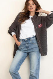 American Vintage |  Oversized knitted cardigan | brown | Picture 2