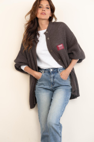 American Vintage |  Oversized knitted cardigan | brown | Picture 4