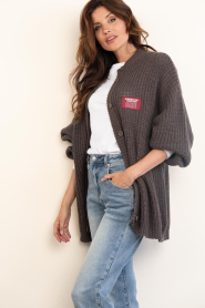 American Vintage |  Oversized knitted cardigan | brown | Picture 5