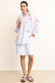 American Vintage :  Cotton stripe blouse Soabird | pink - img3