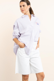American Vintage :  Cotton stripe blouse Soabird | pink - img6