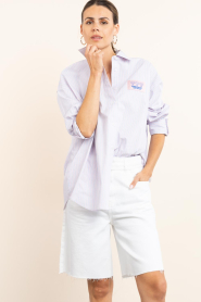 American Vintage :  Cotton stripe blouse Soabird | pink - img4