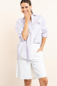 American Vintage :  Cotton stripe blouse Soabird | pink - img5