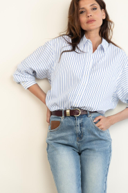 American Vintage |  Boxy striped blouse Nurway | blue | Picture 5