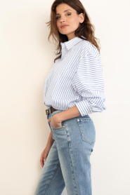 American Vintage |  Boxy striped blouse Nurway | blue | Picture 6