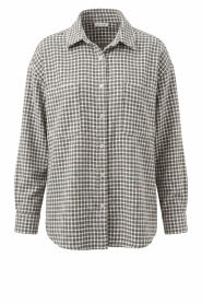 American Vintage |  Checked flannel blouse Hoxcity | grey | Picture 1