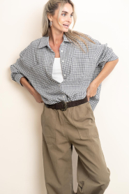 American Vintage |  Checked flannel blouse Hoxcity | grey | Picture 5