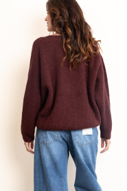 American Vintage |  Knitted oversized cardigan | burgundy | Picture 9