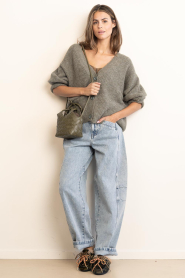 American Vintage |  Knitted oversized cardigan East | green | Picture 3