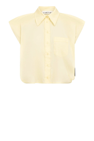 Haute L'Amitié | Sleeveless poplin blouse Dinnie |  yellow