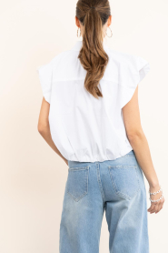 Haute L'Amitié : Sleeveless poplin blouse Dinnie |  white - img7