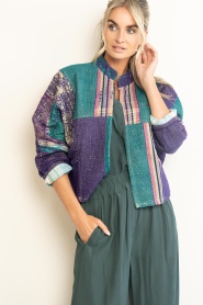 by-bar |  Antic woven jacket Blossom | multi dark green | Picture 8