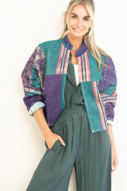by-bar |  Antic woven jacket Blossom | multi dark green | Picture 4
