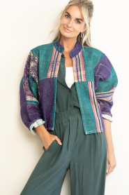 by-bar |  Antic woven jacket Blossom | multi dark green | Picture 2