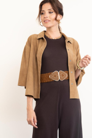 Little Soho |  Braided stretch belt Nicole | camel | Picture 2