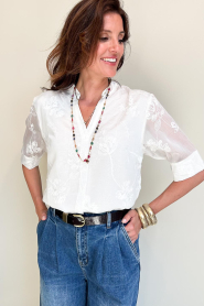 Co'Couture |  Blouse with embroidery Vivian | natural | Picture 4