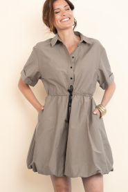 Co'Couture :  Cotton mini dress | taupe - img4