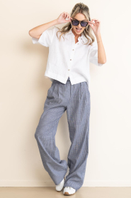 Co'Couture :  Striped pants Jiho | blauw - img3