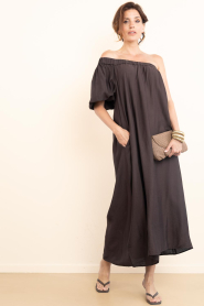Co'Couture |  Asymmetrical dress Hera | brown | Picture 2