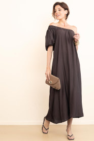 Co'Couture |  Asymmetrical dress Hera | brown | Picture 3