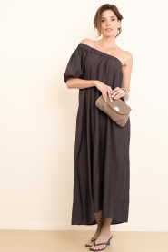 Co'Couture |  Asymmetrical dress Hera | brown | Picture 4