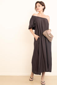 Co'Couture |  Asymmetrical dress Hera | brown | Picture 5
