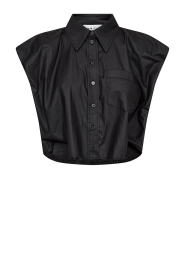 Haute L'Amitié |  Sleeveless poplin blouse Dinnie |  black | Picture 1