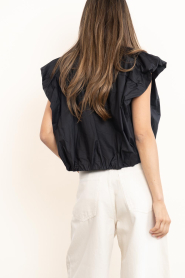Haute L'Amitié |  Sleeveless poplin blouse Dinnie |  black | Picture 7