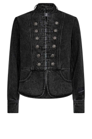 Haute L'Amitié |  Denim jacket with decorative buttons Uniform | grey | Picture 1